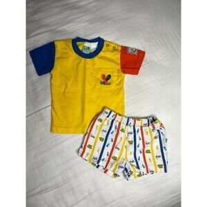 Vintage 2 Pc McKids Outfit Summer Shorts Matching Set Size 3-6mo